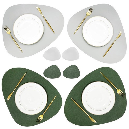 Set leather placemats - set, 8