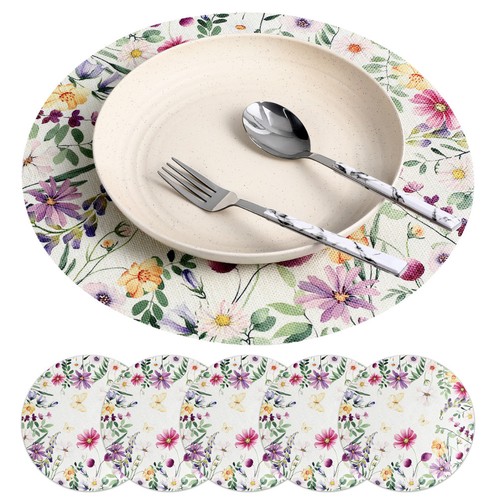 Set reusable floral - reusable, linen
