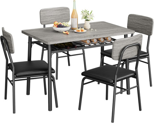 Stylish piece gray dining - 5-piece,